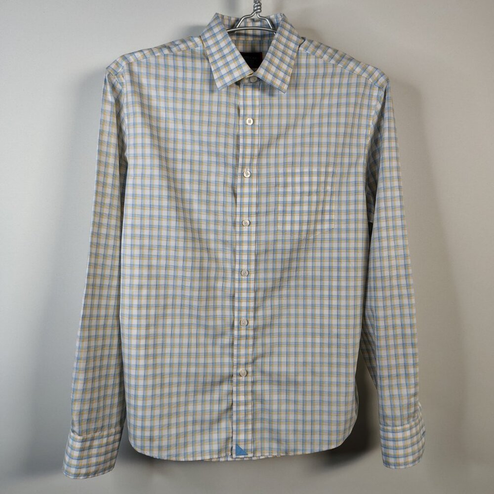 UNTUCKit Vielles Shirt Mens Size Medium Gingham Plaid Cotton‎ Long Sleeve 41128
